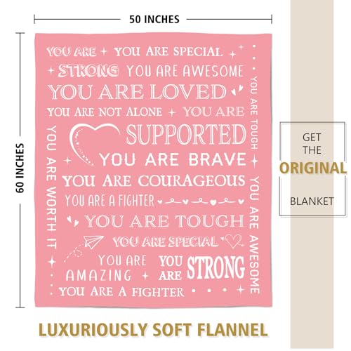 Get Well Soon Inspirational Throw Blanket for Women - Cozy 50x60 Comfort Gift