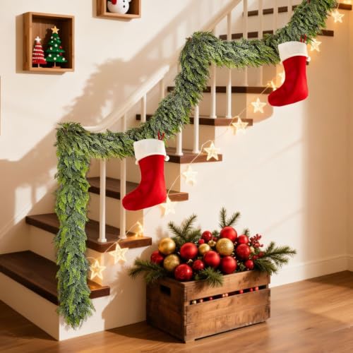 2 Pack 6ft Artificial Cedar Garland Christmas Holiday Decor