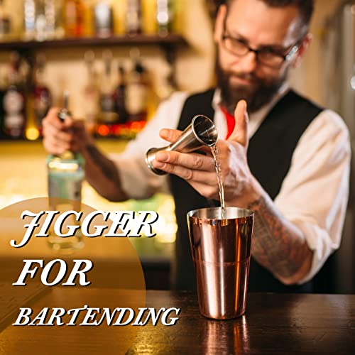 Eaasty 6-Piece Stainless Steel Double Jigger for Bartending, 1 oz & 2 oz Capacity
