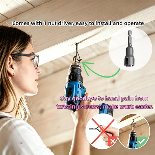 10 Pack Safety Buckle Q-Hanger Ceiling Hooks for Plants and String Lights