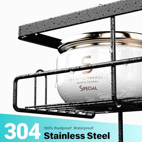 Over the Door Shower Caddy Hanging Rustproof Organizer with Hooks