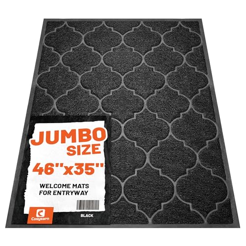 Jumbo 46x35 Inch Non-Slip Door Mat, Waterproof Indoor Outdoor Entrance Rug