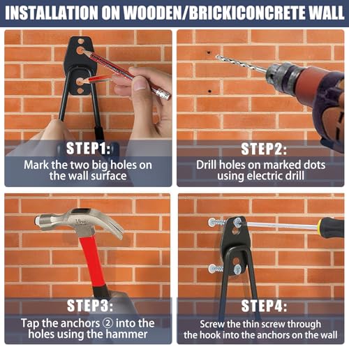 Heavy Duty Steel Garage Storage Hooks 16-Pack Wall Mount Utility Hooks