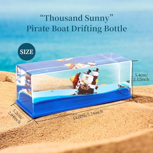 Unsinkable Pirate Ship Fluid Drift Bottle Desk Ornament