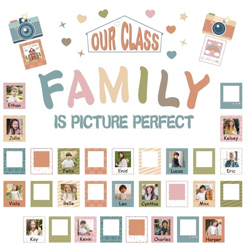 Boho Classroom Bulletin Board Photo Display Set - 56 Piece Teacher Decor