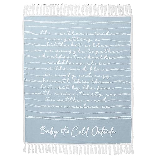 Baby It's Cold Outside Luxury Sherpa Throw Blanket 50x60 with Tassels - Holiday Home Decor
