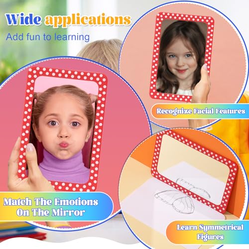 10-Pack Shatterproof Acrylic Mirrors - 6x4" Pastel Plastic Safety Mirrors