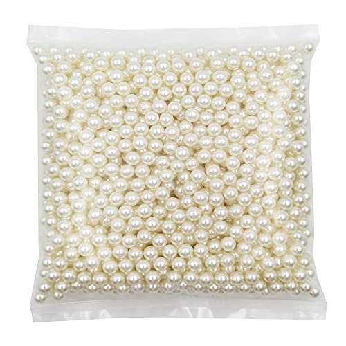 8mm Undrilled Ivory Faux Pearl Beads for Vase Fillers & Decor (1100 Pcs)
