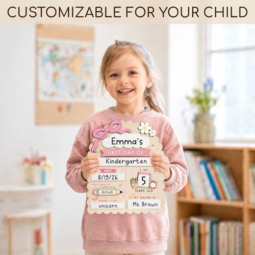 Reusable First and Last Day of School Sign - 12x10 Inch Chalkboard Board