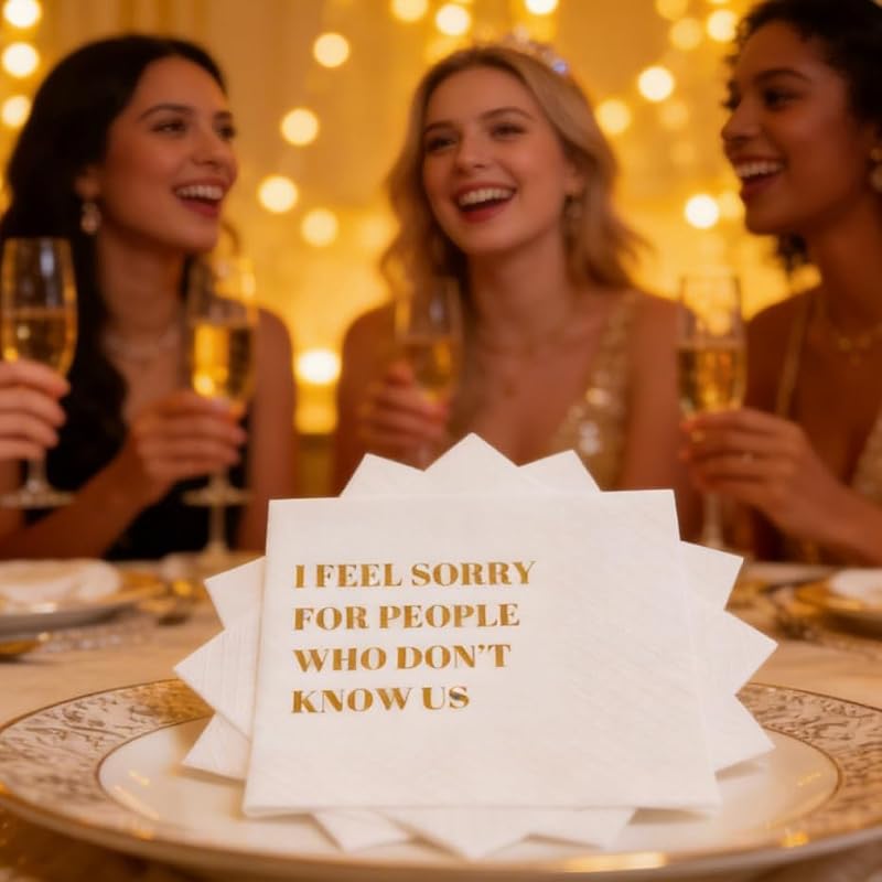 VOWFOO Funny Cocktail Napkins 100Pcs Disposable 4.5 x 4.5