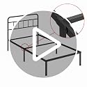 Queen Size Metal Bed Frame with Classic Headboard and Under-Bed Storage