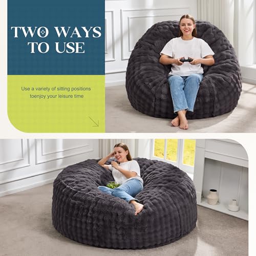 5FT Oversized Memory Foam Bean Bag Chair - Plush Washable Lounger