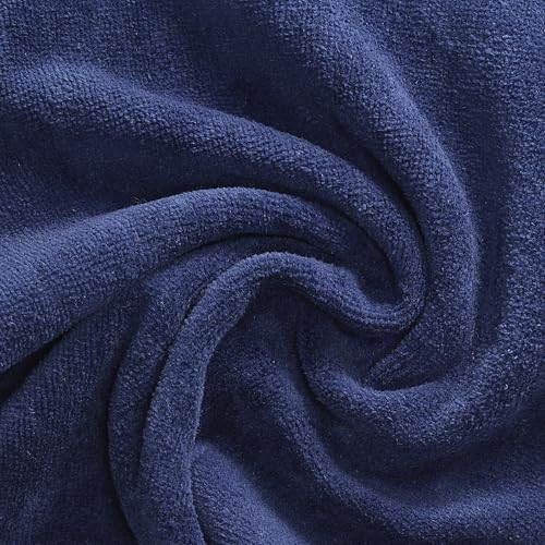 Monogrammed Navy Blue Fingertip Towels - 4 Pack Soft Cotton Velour Set