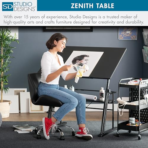 Adjustable Drafting Table with Storage Shelf, 42-Inch Artist Workstation