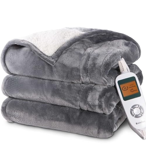 Electric Heated Throw Blanket, 50x60 Inches, 10 Heat Settings & Auto-Off