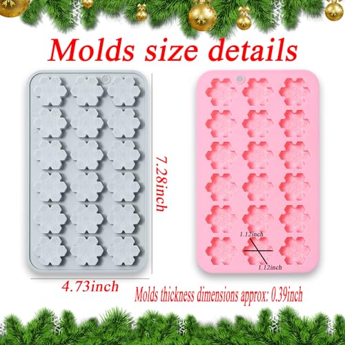 Christmas Snowflake Silicone Molds 18 Cavity - Holiday Baking & Craft Set