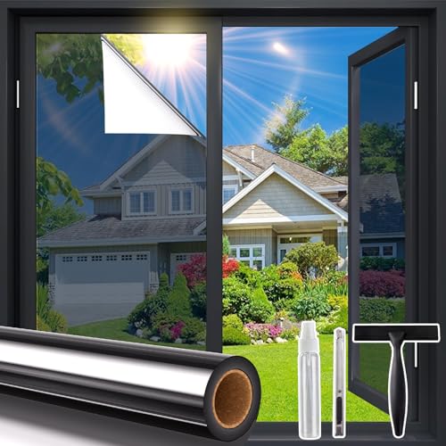 One Way Window Privacy Film - Heat Blocking, UV Protection, 17.5" x 78.7"