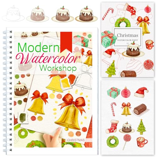 Apolyone Watercolor Workbook with Step-by-Step – Christmas Edition, 1
