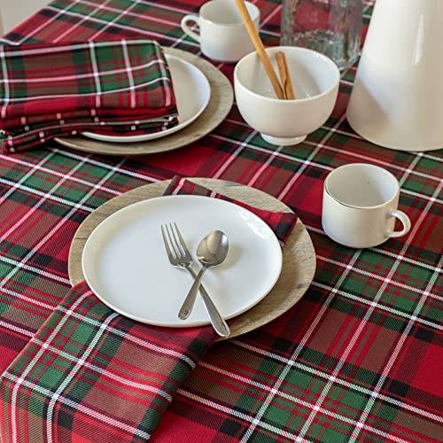Benson Mills Holiday Plaid Tablecloth (Red, 60" X 104" Rectangular)