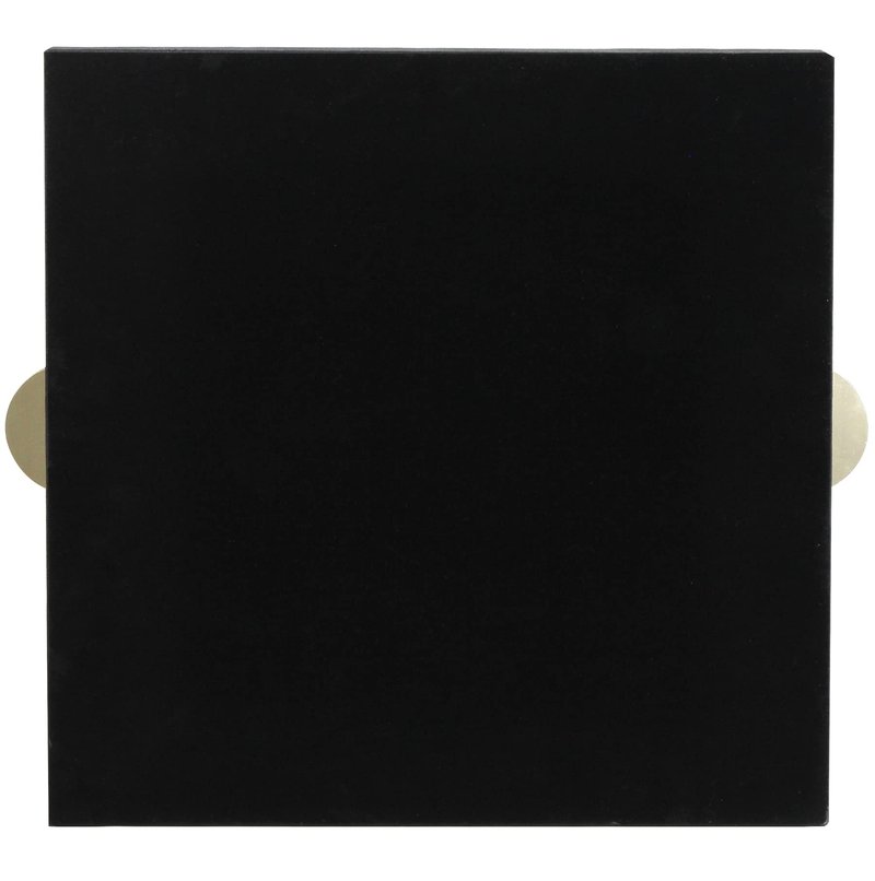 HofferRuffer Faux Leather Decorative Serving Tray, Elegant Coffee Table Ottoman Tray, Breakfast, Drinks, Liquor Serving Platter, Black Shagreen Finish with Gold Hardware Handle (Square)