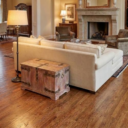 Victorian Style Decorative Wood Storage Trunk with Metal Accents