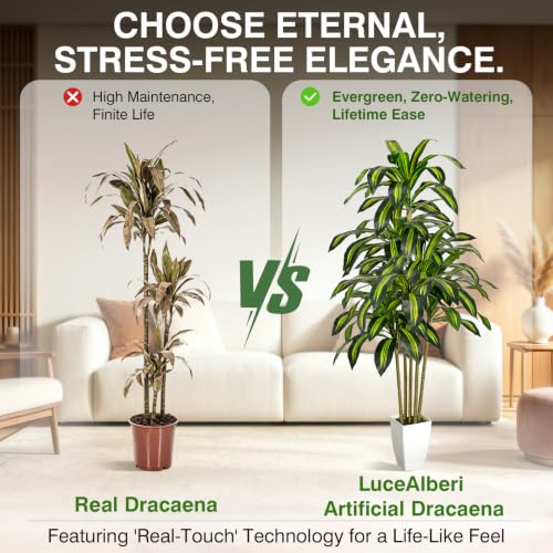 5FT Artificial Dracaena Tree with Planter and Basket - Lifelike Indoor Decor