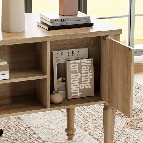 56-Inch Farmhouse Executive Desk and Glass Door Cabinet Office Set