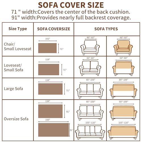 Chenille Couch Cover for Dogs, Washable Loveseat Protector, 71"x134"
