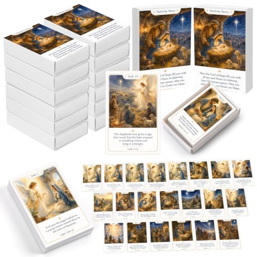 Tinlade 625 Pcs Christian Nativity Advent Calendar 2026 Cards with 25