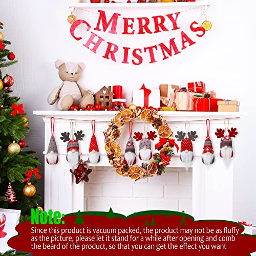 Skylety 16 Pcs Christmas Tree Hanging Gnomes – Elk Swedish Handmade Wall Decor Ornaments