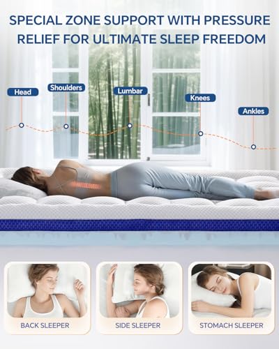 BEDELITE King 4 Inch Dual Layer Cooling Gel Memory Foam Mattress Topper