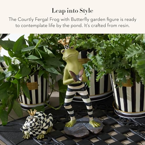 MacKenzie-Childs Fergal the Frog Garden Statue with Butterfly Decor