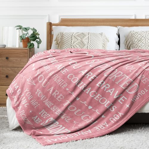 Get Well Soon Inspirational Throw Blanket for Women - Cozy 50x60 Comfort Gift