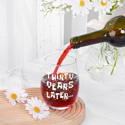 30th Birthday Wine Glass for Women - 17 OZ Funny & Elegant Gift for Her, Mom, Wife, Daughter, Sister, Friend - Futtumy