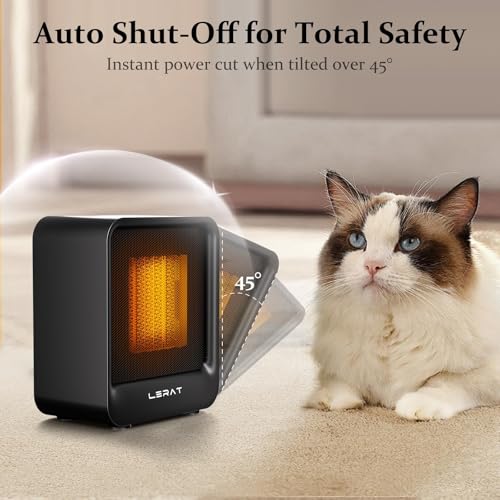 Portable Mini Space Heater 500W Fast Heating Desk Heater Black