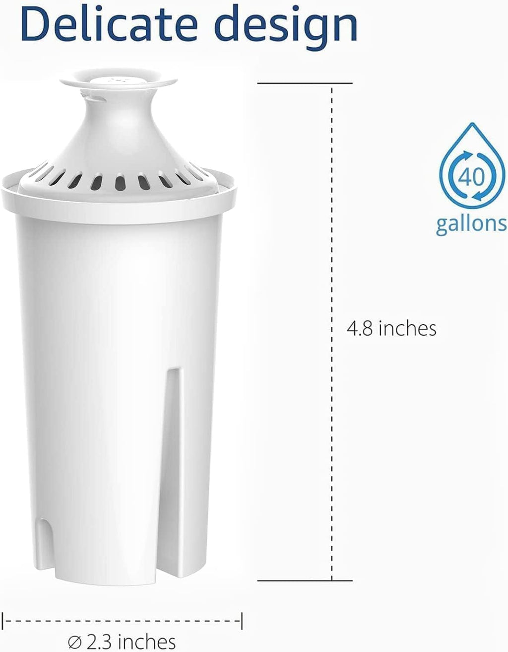 Waterdrop Replacement Brita® Filters - NSF Certified for Pitchers & Dispensers | Pack of 6