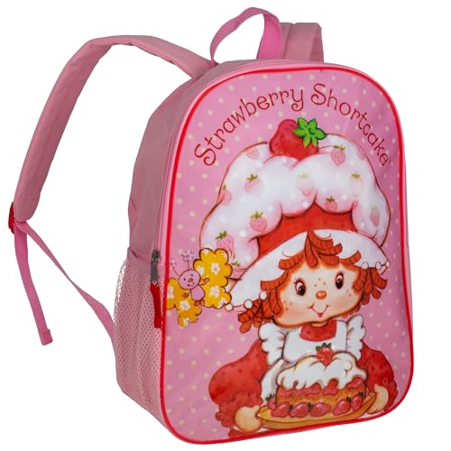 Strawberry Shortcake Kids Backpack - 15 Inch Girls School Book Bag, Pink