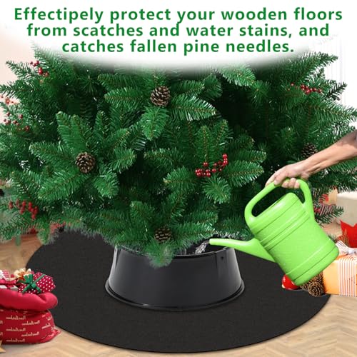 30-Inch Non-Slip Felt Christmas Tree Stand Mat - Floor Protector for Spills & Scratches