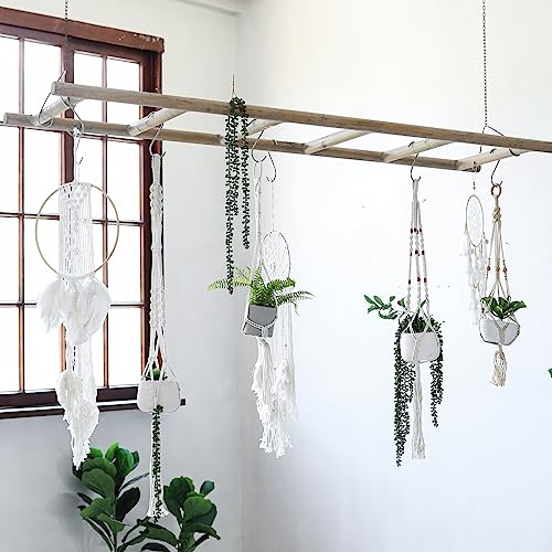 6ft Rustic Wooden Blanket Ladder - Fully Assembled Farmhouse Decor Rack