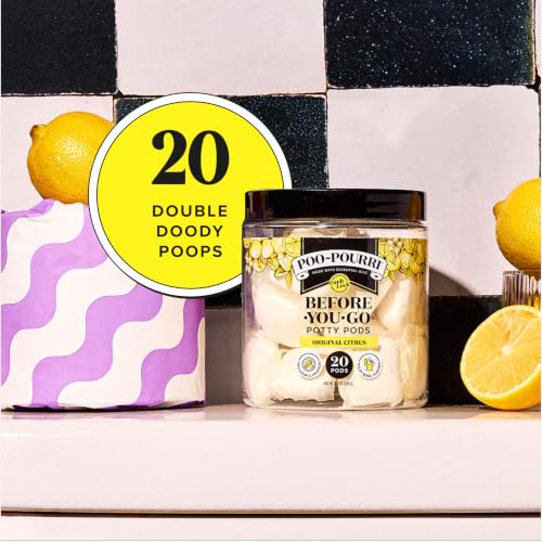 Poo-Pourri Original Citrus 2-in-1 Toilet Pods - 20 Count, Deodorizer & Cleaner