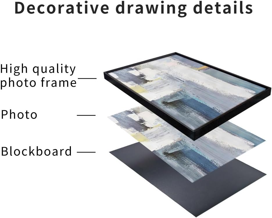 Skiennix Wall Art Set of 3 - Boho Black & White Canvas Paintings for Living Room | 24" x 32" Framed Decor