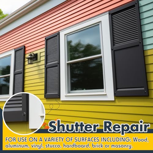 12 Pack Vinyl Shutter Fasteners, UV Resistant Exterior Shutter Spike Loks
