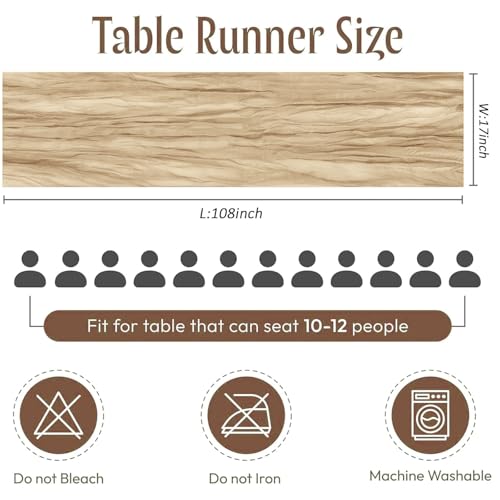 12-Pack Beige Cheesecloth Table Runners, 17 x 108 Inch Gauze Fabric