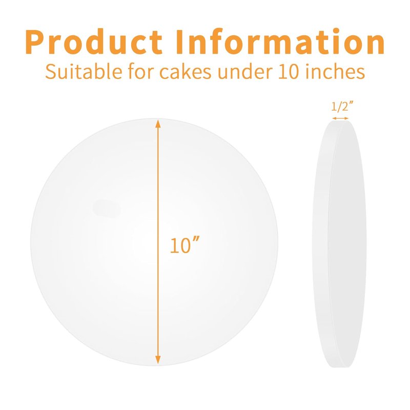 10 Packs Cake Boards 10 Inch Round - Sturdy 1/2" Thick Cake Drum, Cake Base Sturdy Multiple Layers of Corrugated Cardboard for Heavy or Multi Layer Cakes, Pastry, Display (10inch/10pcs)