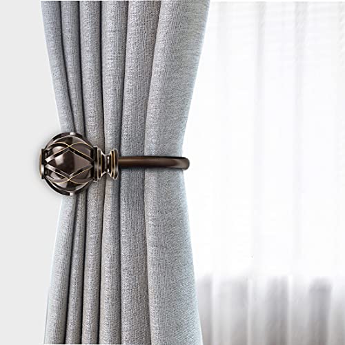 Decorative Wall Mounted Curtain Holdbacks - Bronze Netted Finial Tiebacks