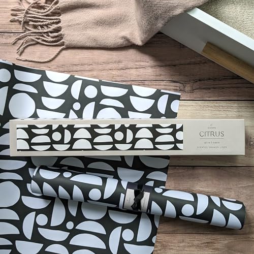 Scented Drawer Liners - Citrus Geometric Design, Set of 5 Sheets