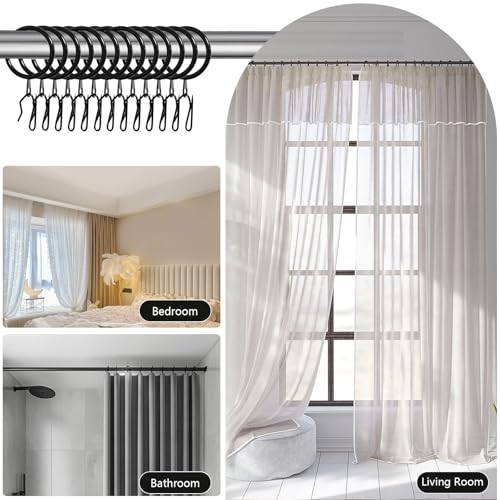 20-Pack Metal Curtain Rings with Hooks, 30mm Gold Drapery Pleat Set