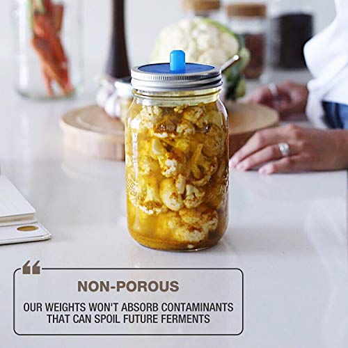 Glass Fermenting Weights for Small Mouth Mason Jars - Pickling Weight Set