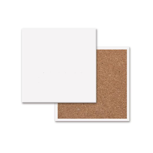 4Pcs Square Blank Ceramic Coaster DIY Coasters 4-Inch Crafts Tiles Coasters with Cork Backing Pads for Painting, DIY Crafts, Decorate Your Own Coaster DIY Project, White