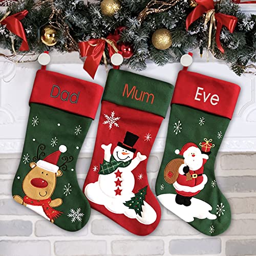 Personalized Christmas Stocking with Embroidered Name - 18.5" Reindeer